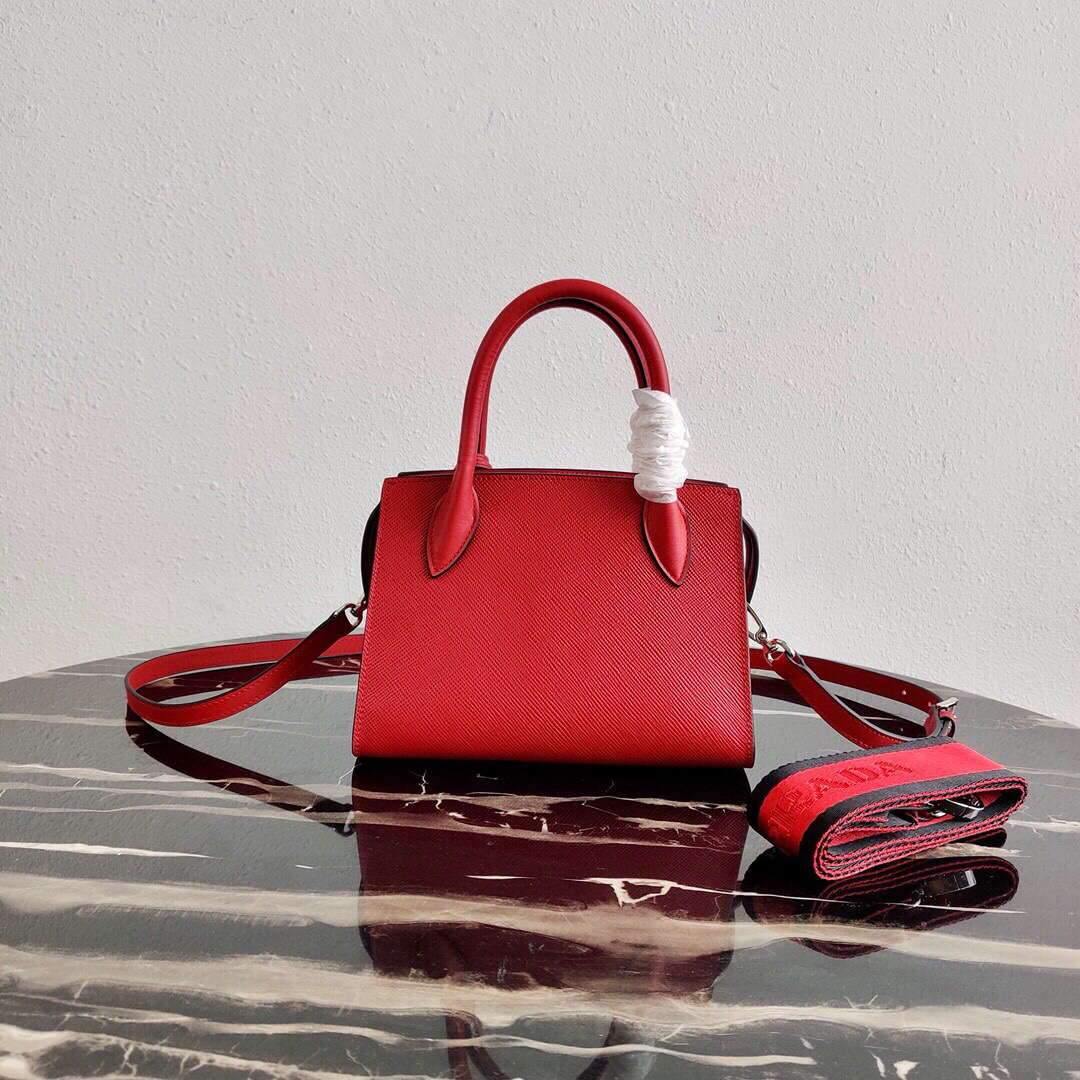 Prada 1BA269 Saffiano Leather Prada Monochrome Bag Red - luxibagsmall