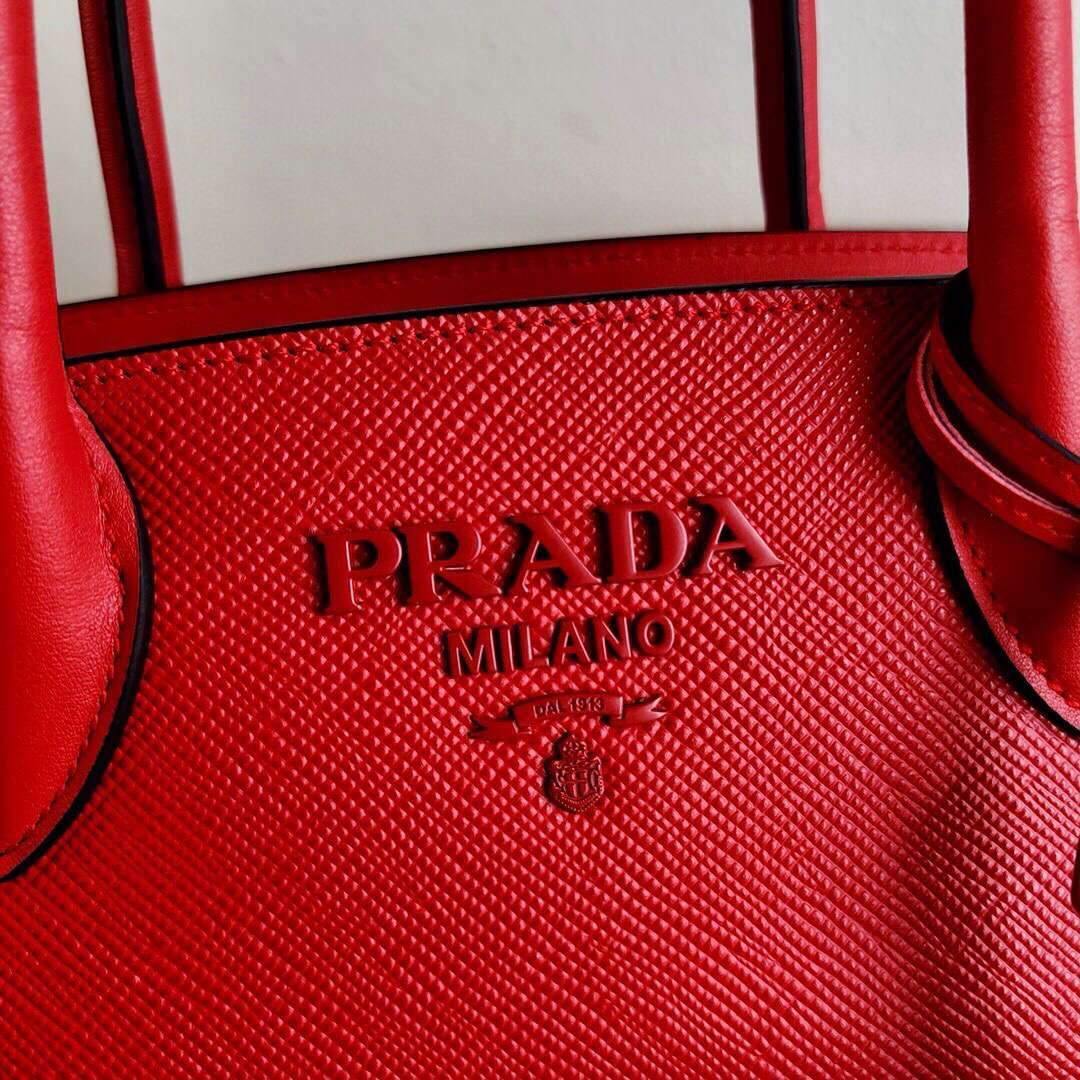 Prada 1BA269 Saffiano Leather Prada Monochrome Bag Red - luxibagsmall