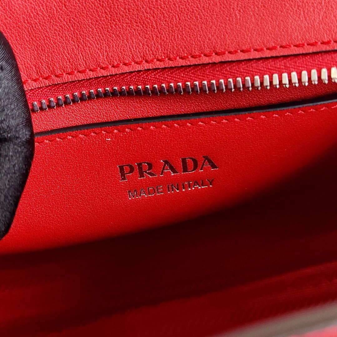 Prada 1BA269 Saffiano Leather Prada Monochrome Bag Red - luxibagsmall