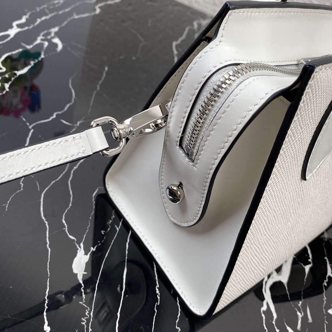 Prada 1BA269 Saffiano Leather Prada Monochrome Bag White - luxibagsmall