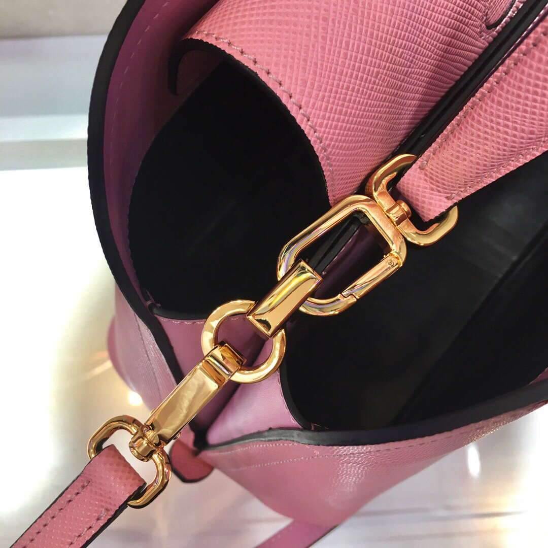 Prada 1BA282 Medium Saffiano Leather Prada Matinee Bag Pink - luxibagsmall