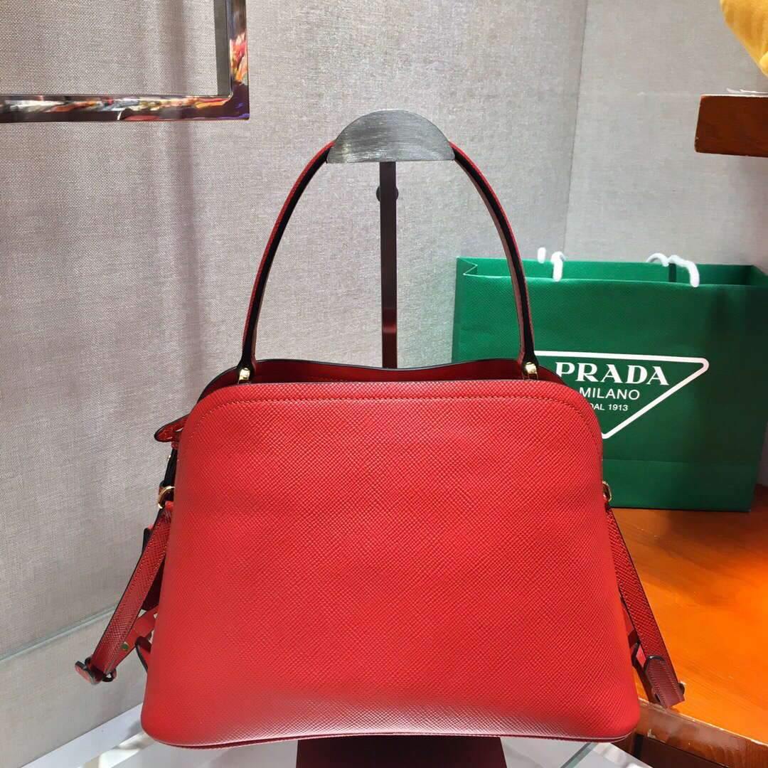 Prada 1BA282 Medium Saffiano Leather Prada Matinee Bag Red - luxibagsmall