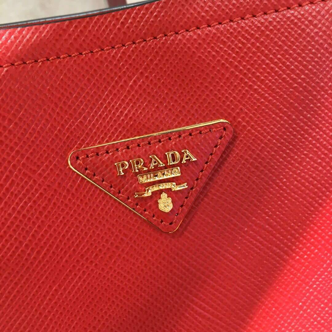 Prada 1BA282 Medium Saffiano Leather Prada Matinee Bag Red - luxibagsmall