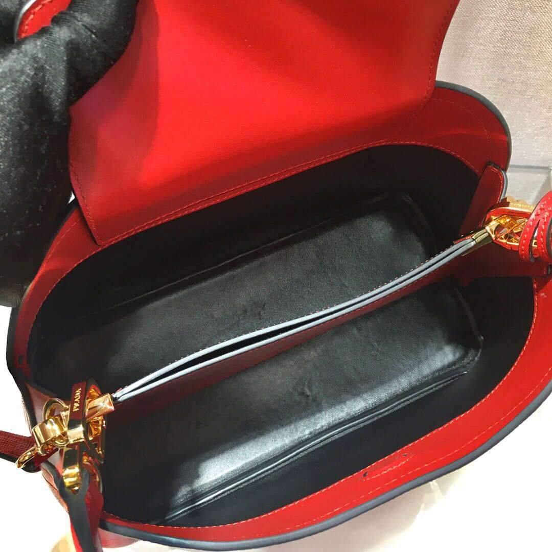 Prada 1BA282 Medium Saffiano Leather Prada Matinee Bag Red - luxibagsmall