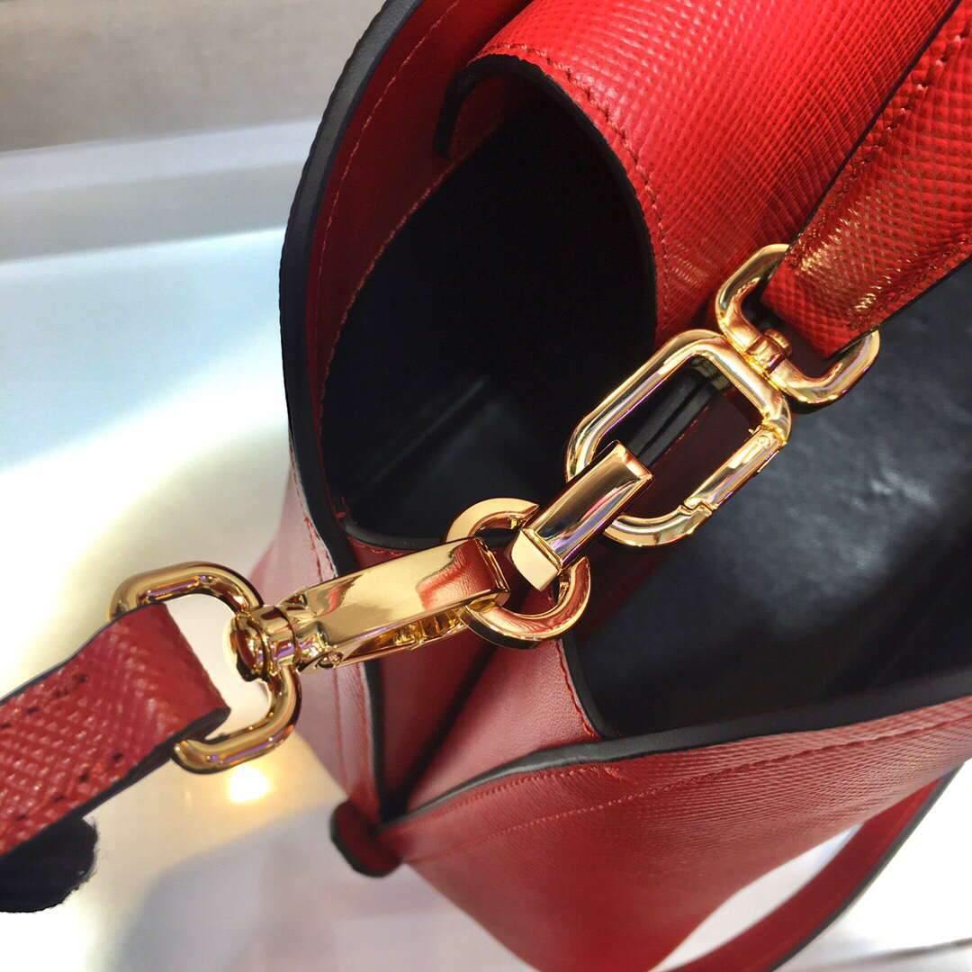 Prada 1BA282 Medium Saffiano Leather Prada Matinee Bag Red - luxibagsmall