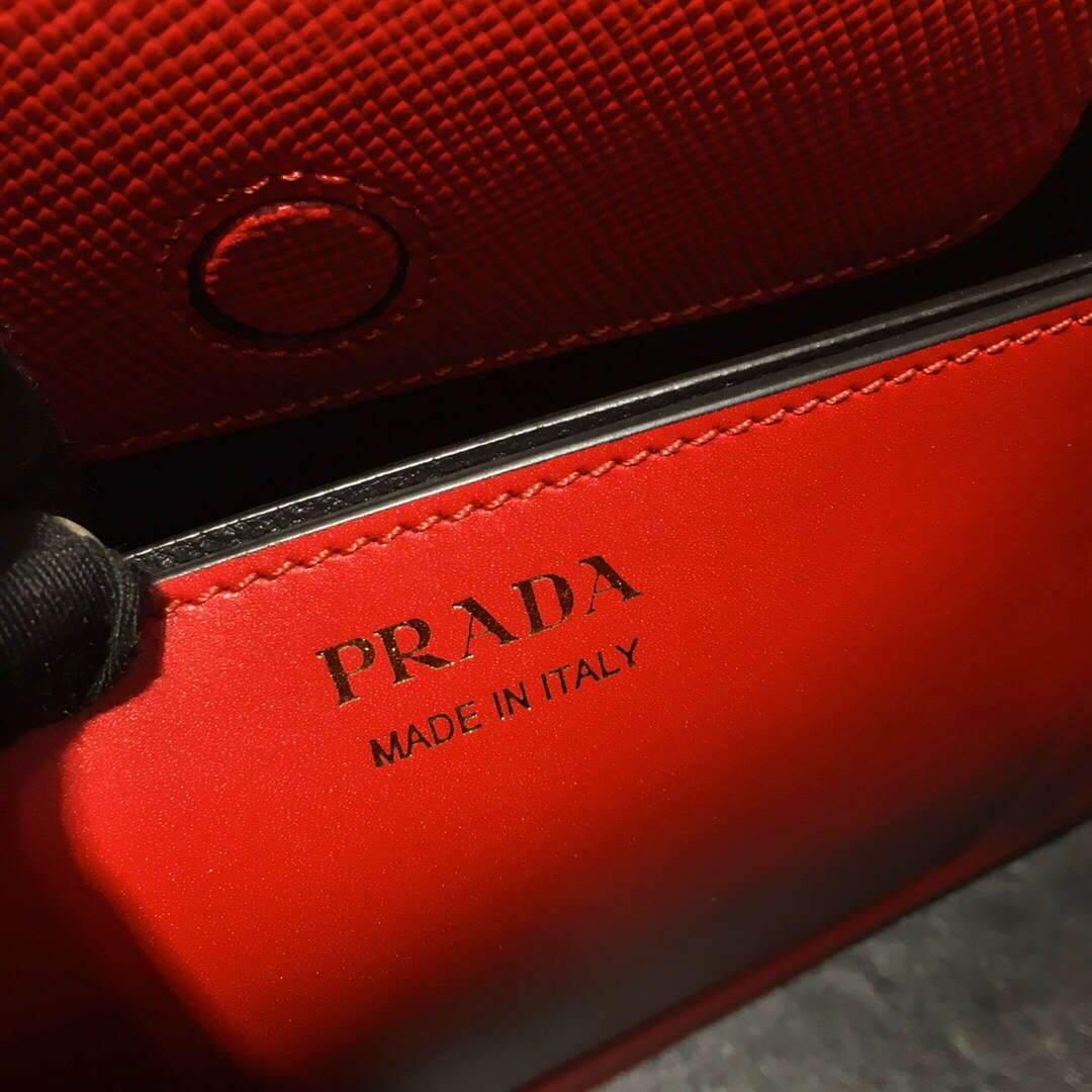 Prada 1BA282 Medium Saffiano Leather Prada Matinee Bag Red - luxibagsmall