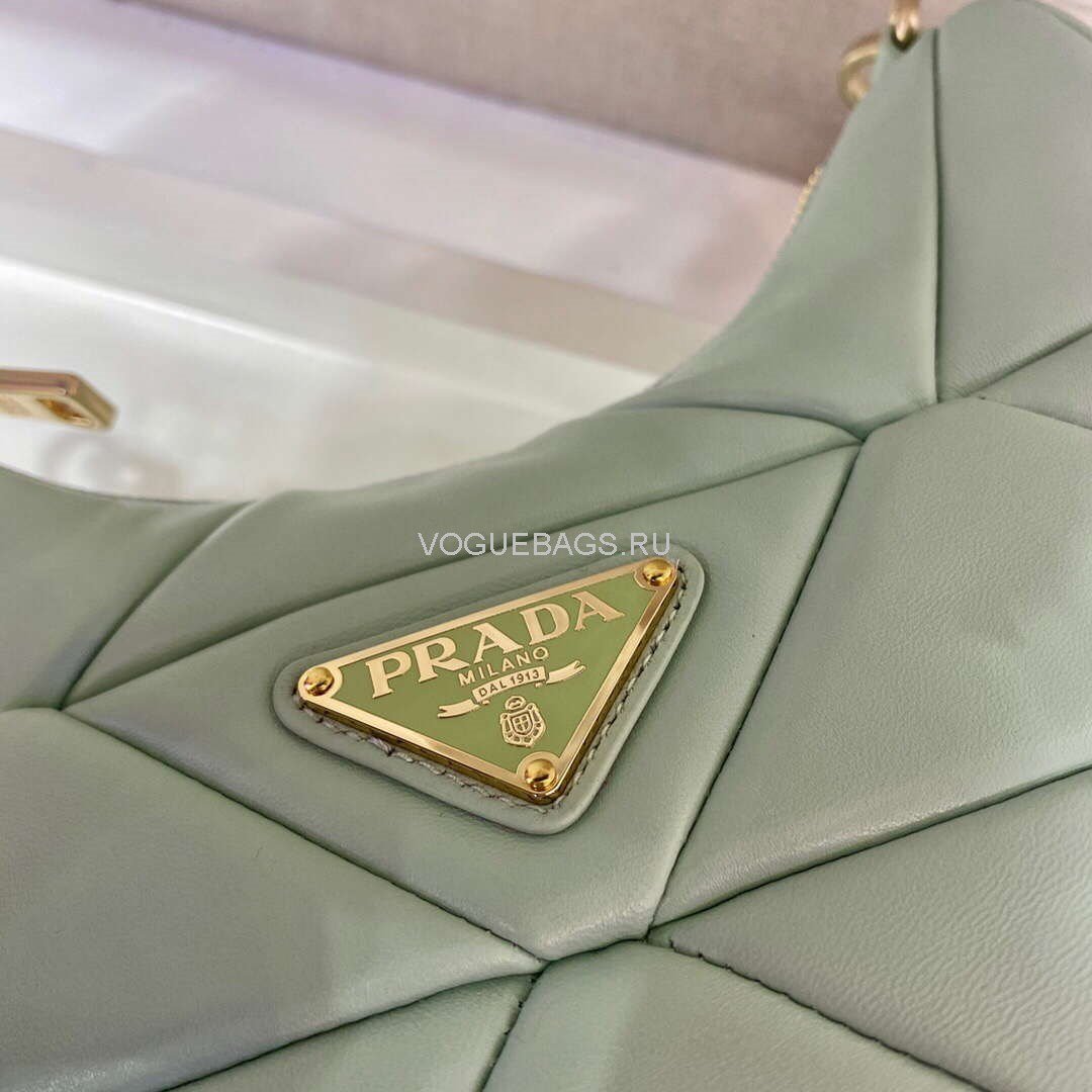 Prada 1BC151 Prada Padded Calfskin Shoulder Bag in Green - luxibagsmall