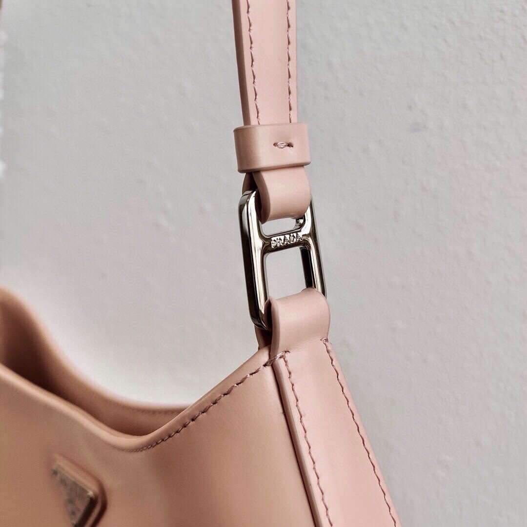 Prada 1BC499 Prada Cleo Brushed Leather Shoulder Bag in Pink - Voguebags