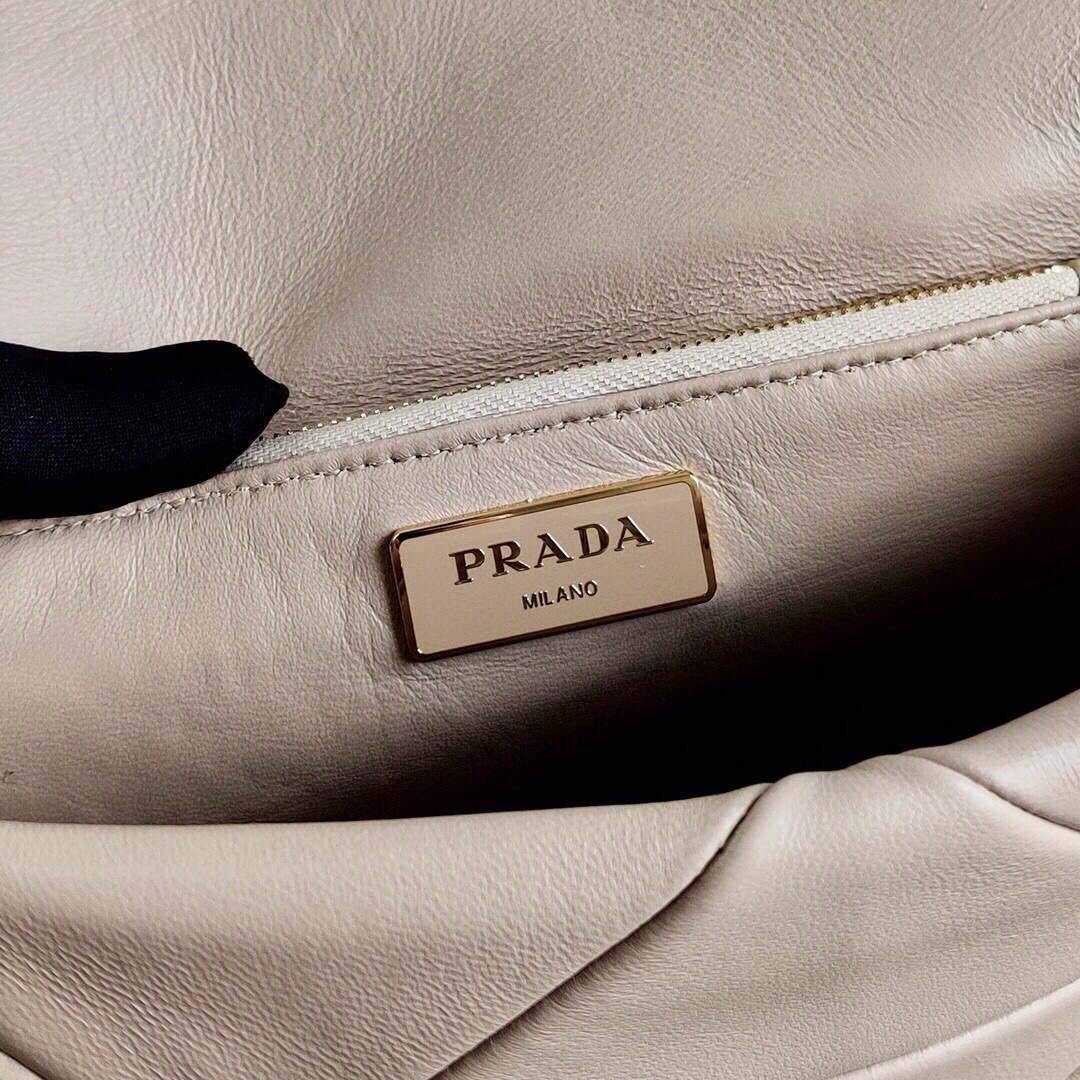 Prada 1BD292 Prada System nappa leather patchwork Bag Apricot - luxibagsmall