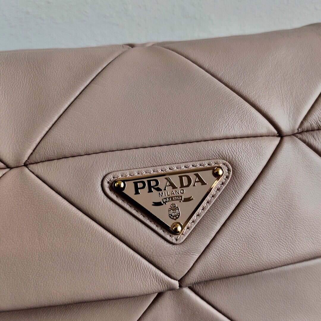 Prada 1BD292 Prada System nappa leather patchwork Bag Apricot - luxibagsmall