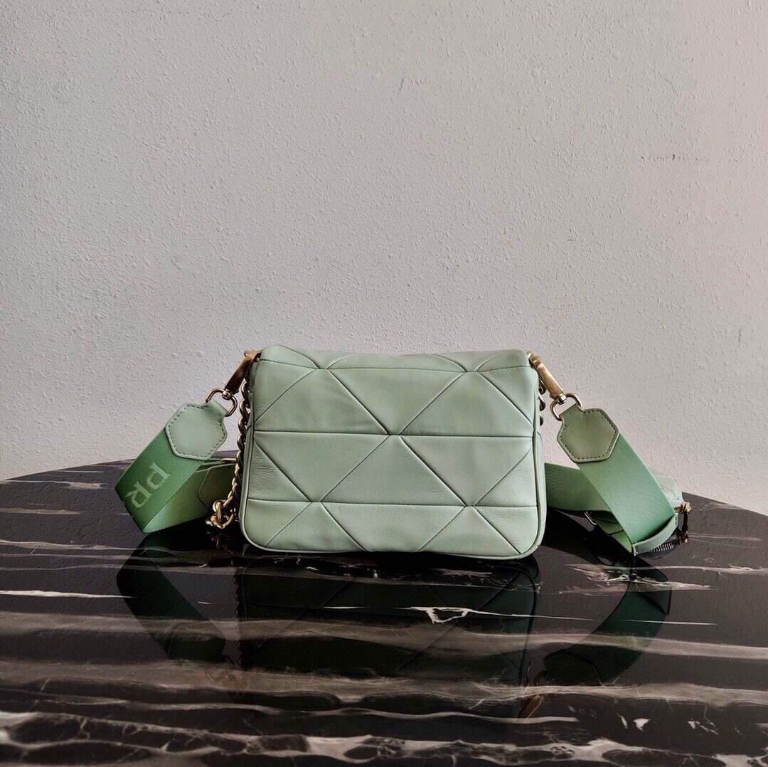 Prada 1BD292 Prada System nappa leather patchwork Bag Green - luxibagsmall