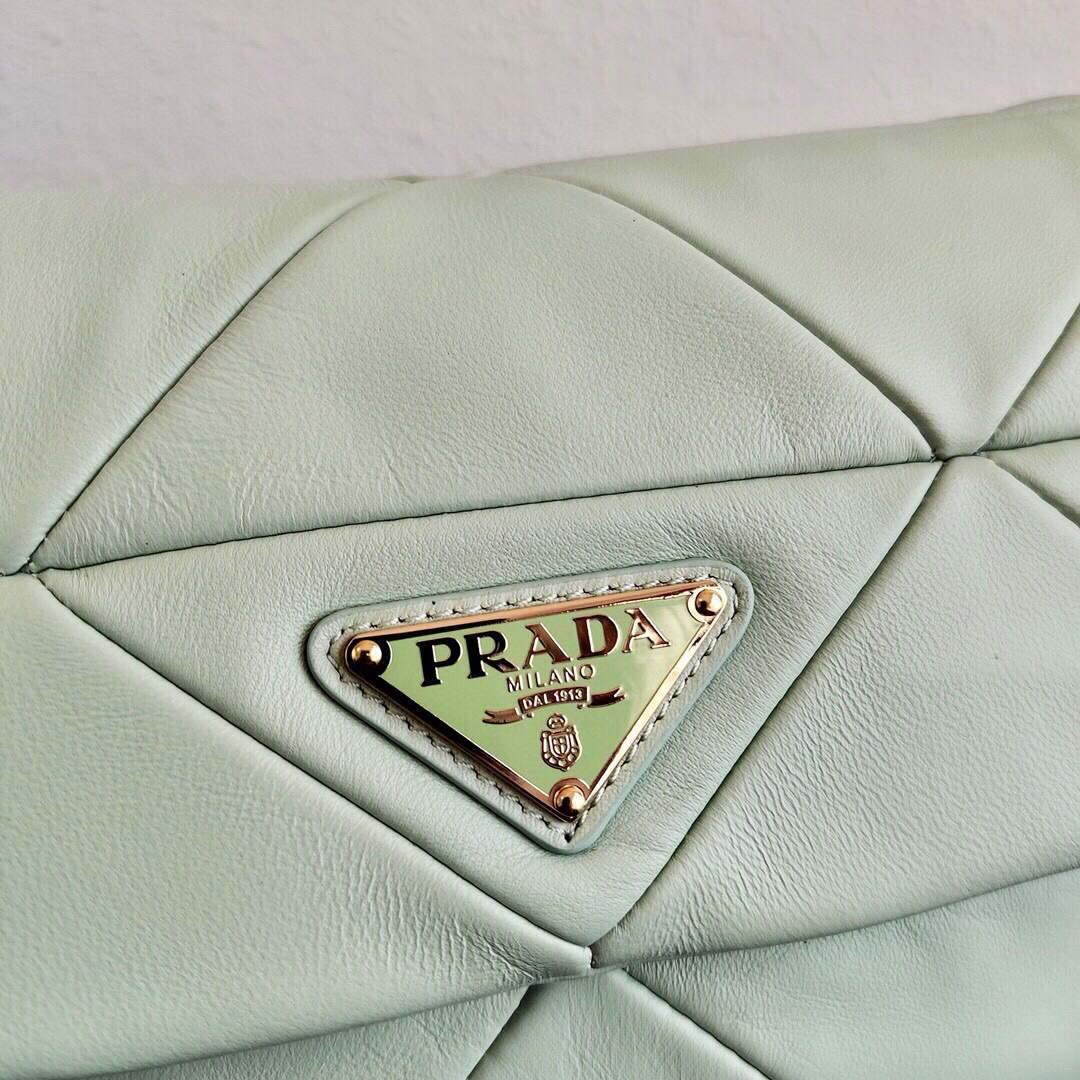 Prada 1BD292 Prada System nappa leather patchwork Bag Green - luxibagsmall