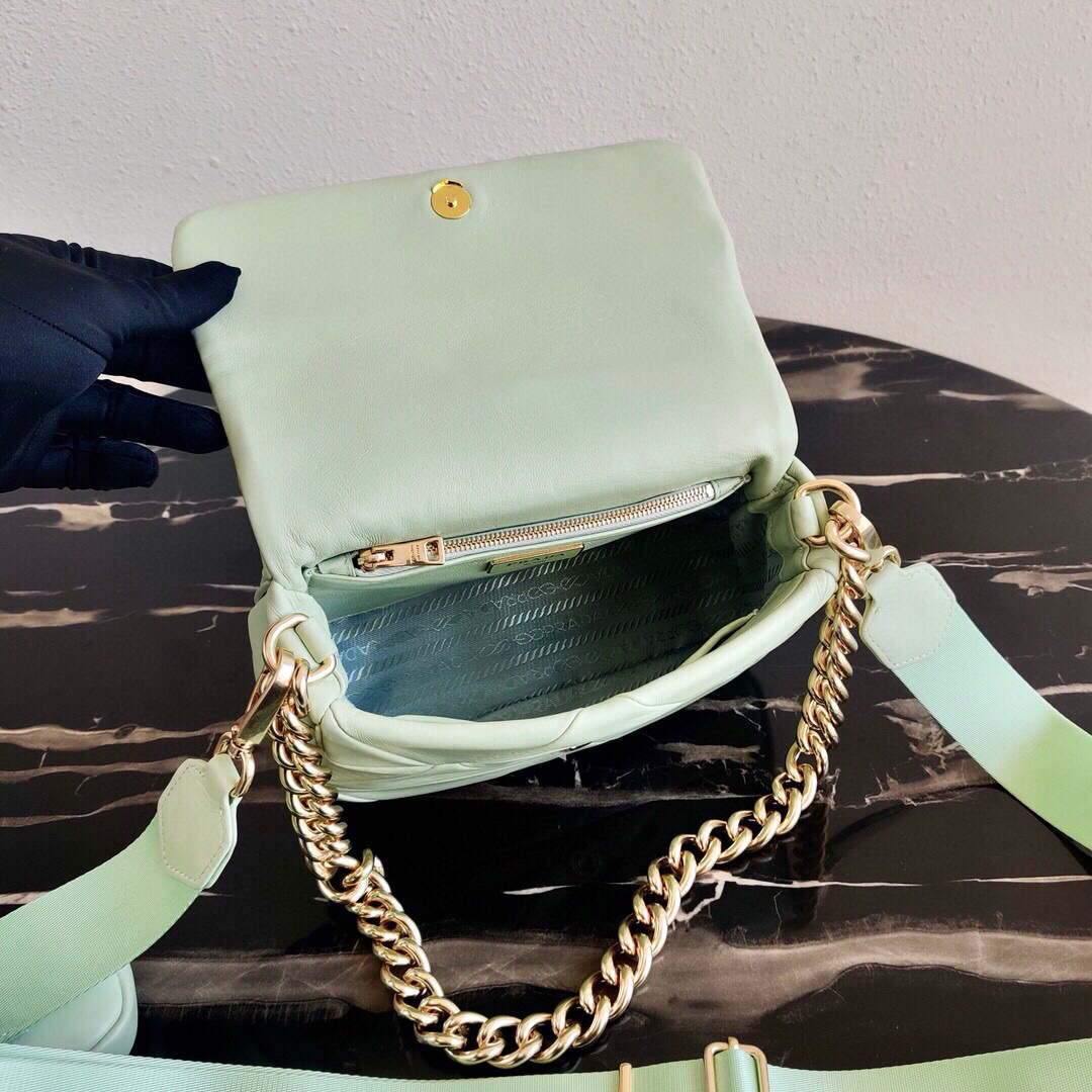 Prada 1BD292 Prada System nappa leather patchwork Bag Green - luxibagsmall