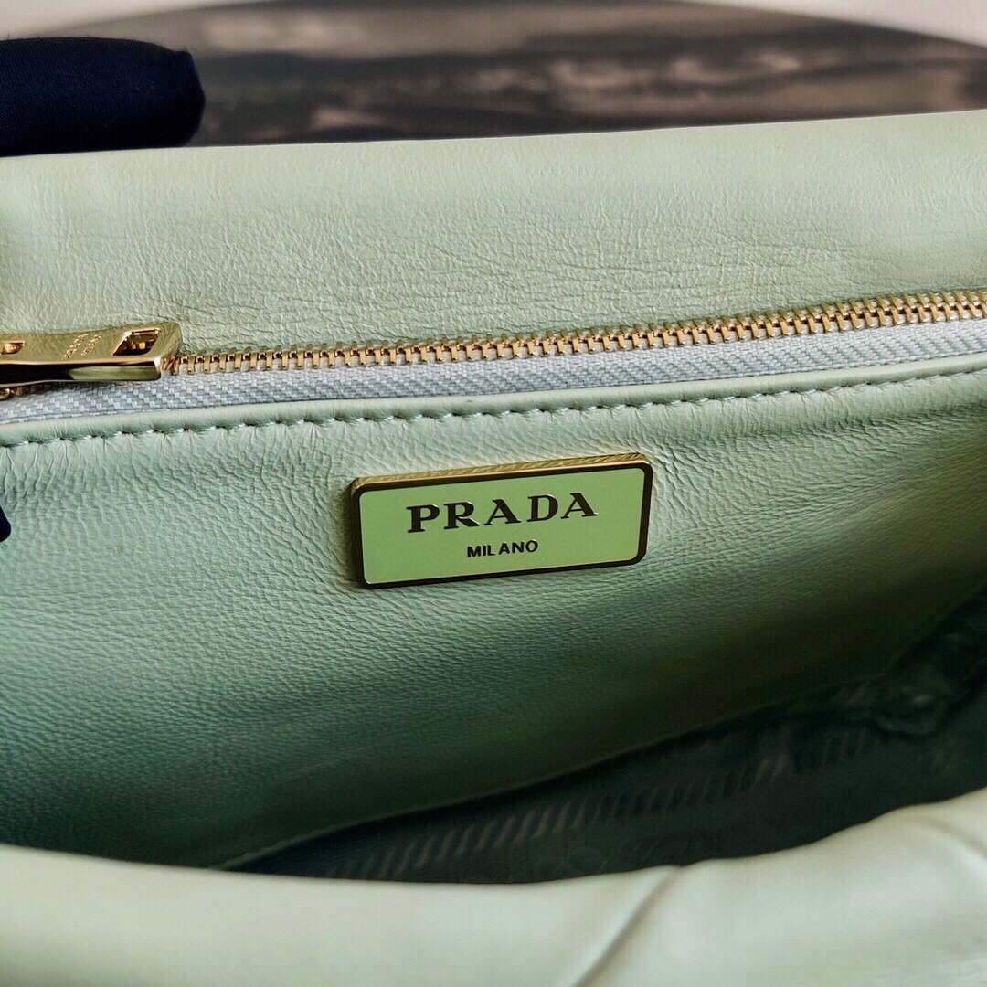 Prada 1BD292 Prada System nappa leather patchwork Bag Green - luxibagsmall