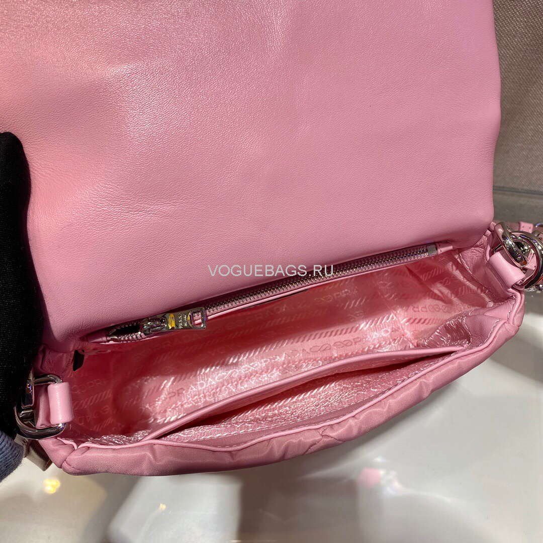 Prada 1BD292 Prada Three In One Nylon Shoulder Bag Pink - luxibagsmall