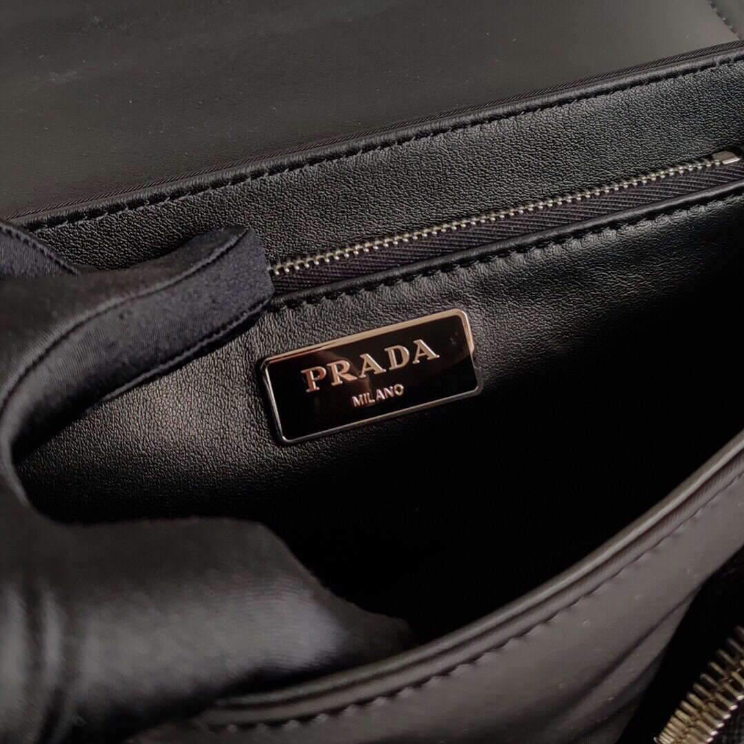 Prada 1BD295 Prada Pocket Nappa Leather Bag Black - Voguebags