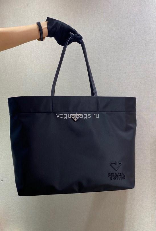 Prada 1BG107 Re Nylon Medium Tote Bag Black - luxibagsmall