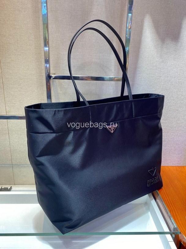 Prada 1BG107 Re Nylon Medium Tote Bag Black - luxibagsmall