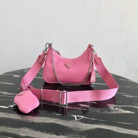 Prada 1BH204 Prada Re-Edition 2005 Nylon Bag Pink - luxibagsmall