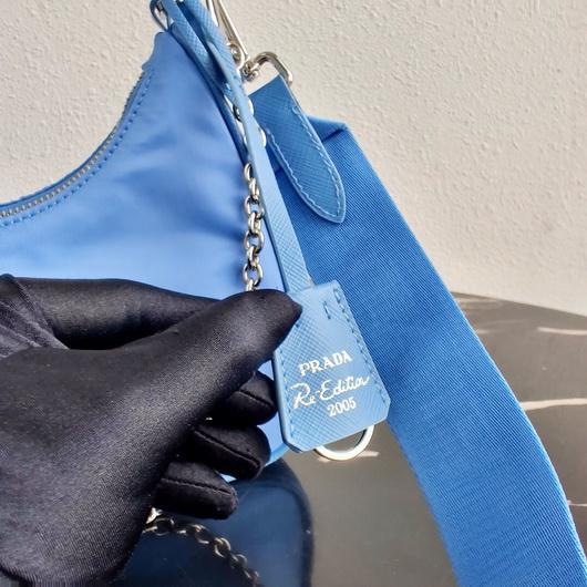 Prada 1BH204 Prada Re-Edition 2005 Nylon Bag Blue - luxibagsmall