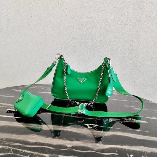 Prada 1BH204 Prada Re-Edition 2005 Nylon Bag Green - luxibagsmall