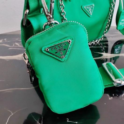 Prada 1BH204 Prada Re-Edition 2005 Nylon Bag Green - luxibagsmall