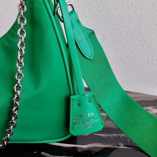 Prada 1BH204 Prada Re-Edition 2005 Nylon Bag Green - luxibagsmall