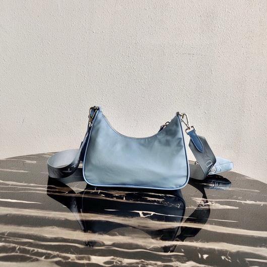 Prada 1BH204 Prada Re-Edition 2005 Nylon Bag Light Blue - luxibagsmall