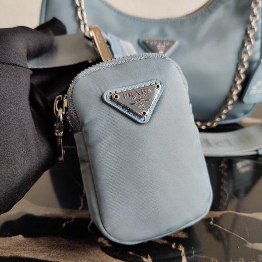 Prada 1BH204 Prada Re-Edition 2005 Nylon Bag Light Blue - luxibagsmall