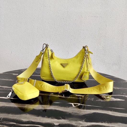 Prada 1BH204 Prada Re-Edition 2005 Nylon Bag Light Yellow - luxibagsmall