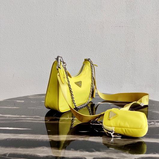 Prada 1BH204 Prada Re-Edition 2005 Nylon Bag Light Yellow - luxibagsmall