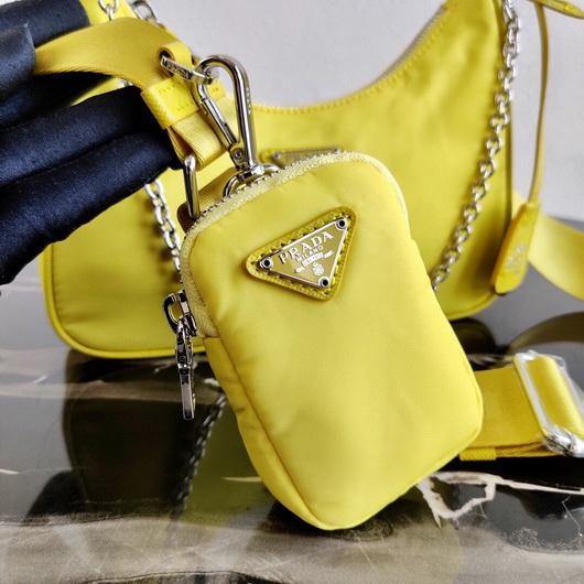 Prada 1BH204 Prada Re-Edition 2005 Nylon Bag Light Yellow - luxibagsmall