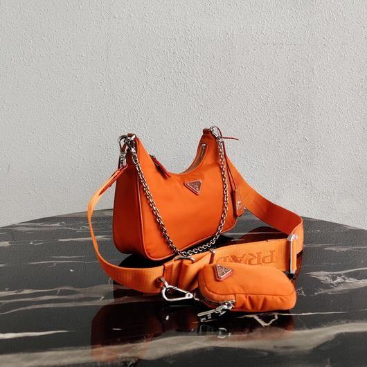 Prada 1BH204 Prada Re-Edition 2005 Nylon Bag Orange - luxibagsmall