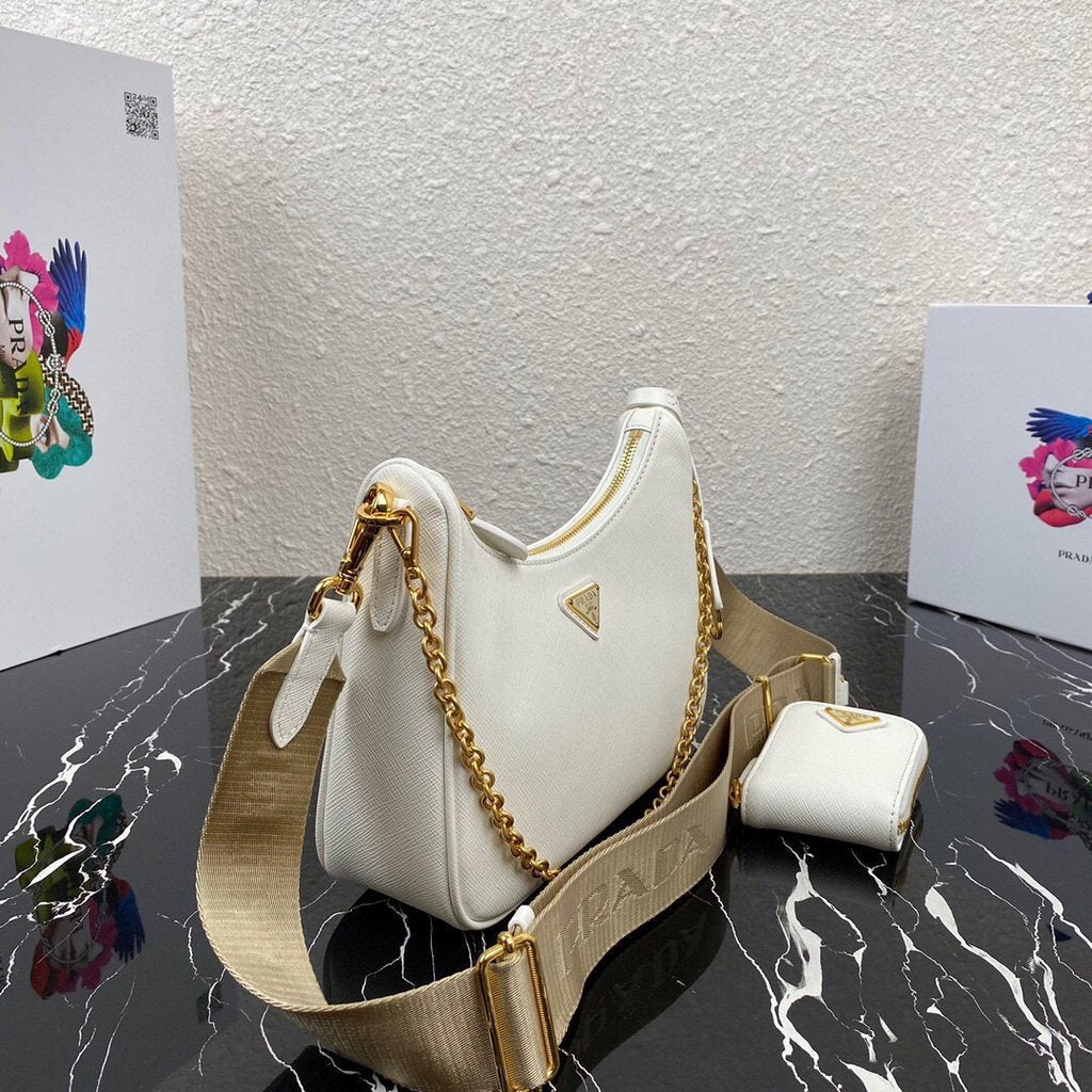 Prada 1BH204 Prada Re-Edition 2005 Saffiano leather Bag in White - luxibagsmall