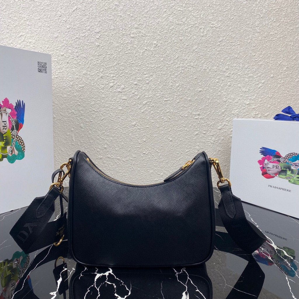 Prada 1BH204 Prada Re-Edition 2005 Saffiano leather Bag in Black - luxibagsmall