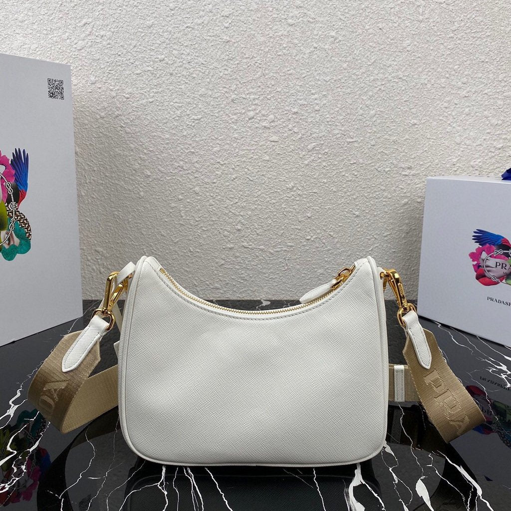 Prada 1BH204 Prada Re-Edition 2005 Saffiano leather Bag in White - luxibagsmall