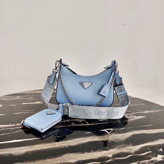 Prada 1BH204 Prada Re-Edition 2005 Saffiano leather Bag in Light Blue - luxibagsmall