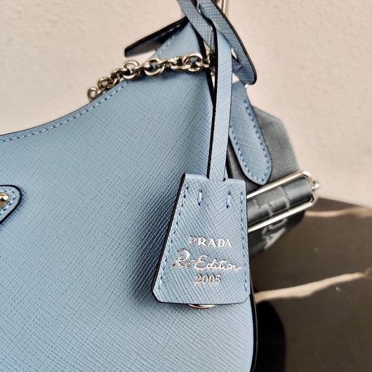 Prada 1BH204 Prada Re-Edition 2005 Saffiano leather Bag in Light Blue - luxibagsmall