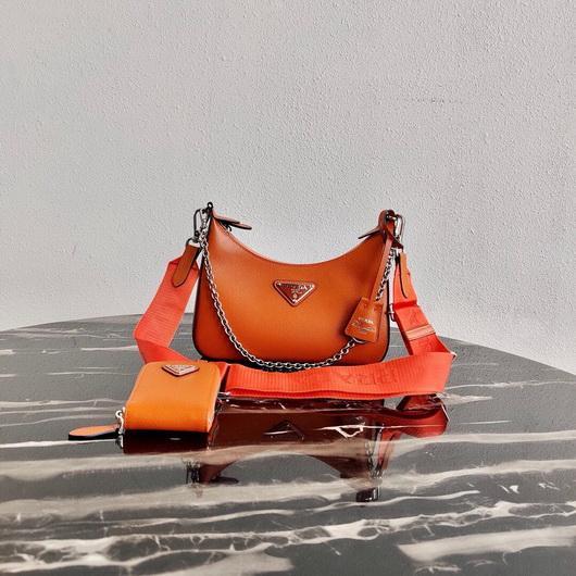 Prada 1BH204 Prada Re-Edition 2005 Saffiano leather Bag in Orange - luxibagsmall