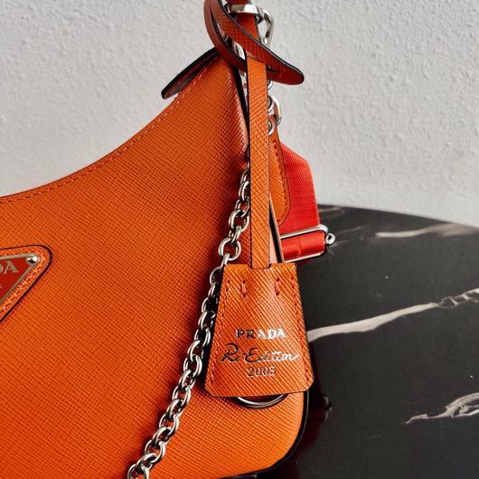 Prada 1BH204 Prada Re-Edition 2005 Saffiano leather Bag in Orange - luxibagsmall