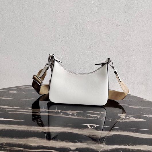 Prada 1BH204 Prada Re-Edition 2005 Saffiano leather Bag in White Silver - luxibagsmall