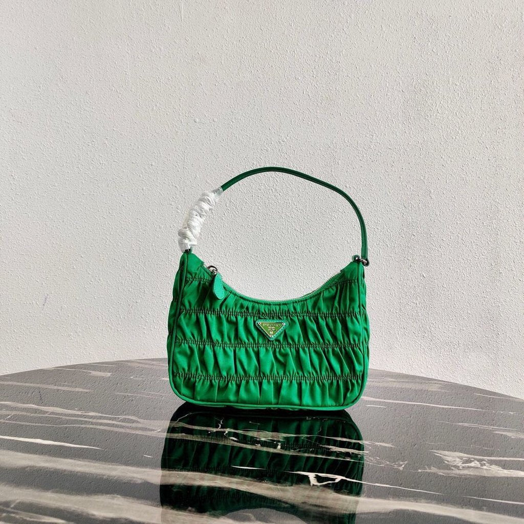 Prada 1NE204 Prada Nylon and Saffiano Leather Mini Bag in Green - luxibagsmall