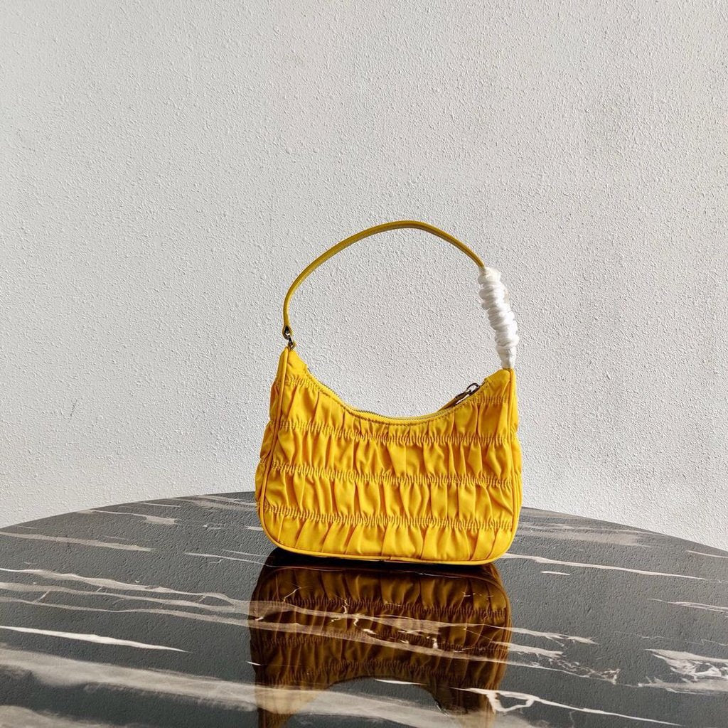 Prada 1NE204 Prada Nylon and Saffiano Leather Mini Bag in Yellow - luxibagsmall