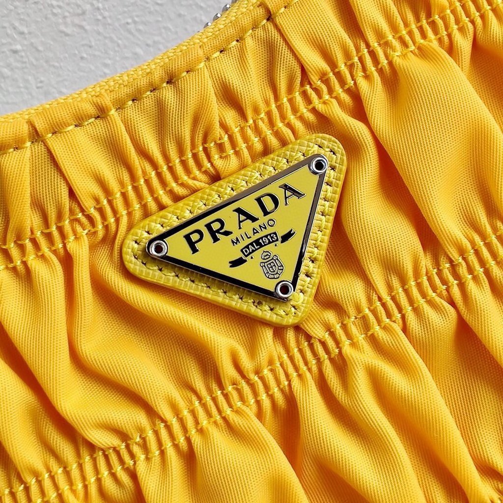 Prada 1NE204 Prada Nylon and Saffiano Leather Mini Bag in Yellow - luxibagsmall