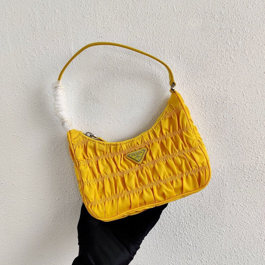 Prada 1NE204 Prada Nylon and Saffiano Leather Mini Bag in Yellow - luxibagsmall