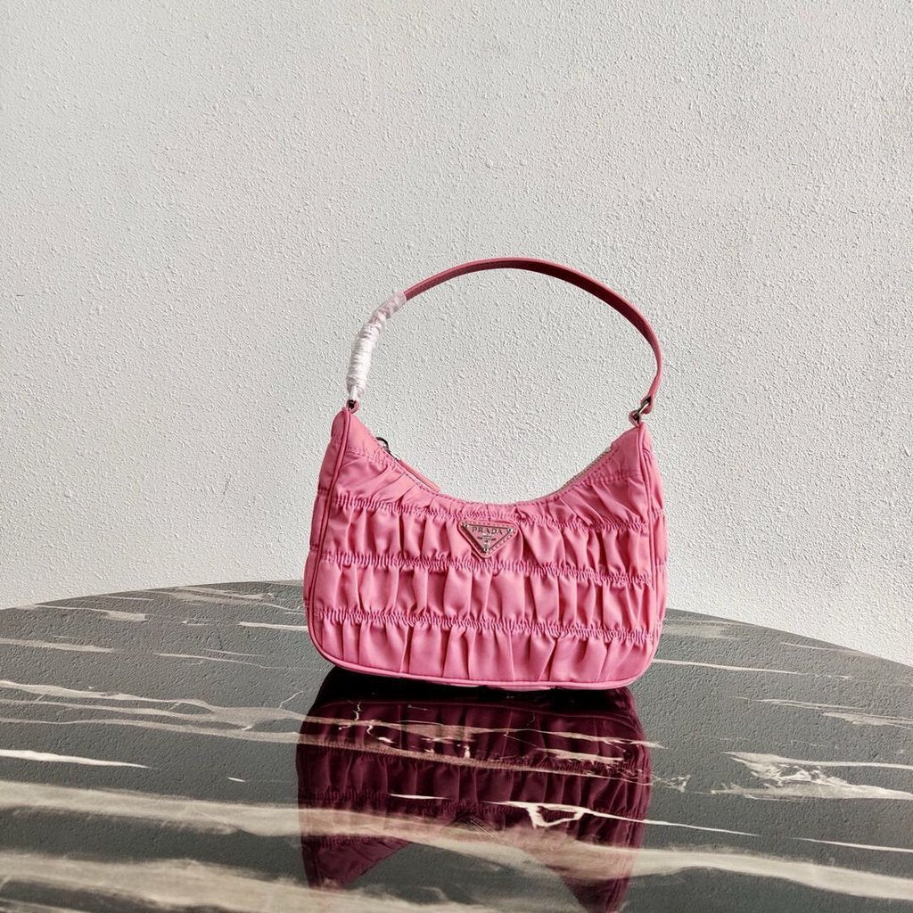 Prada 1NE204 Prada Nylon and Saffiano Leather Mini Bag in Pink - luxibagsmall