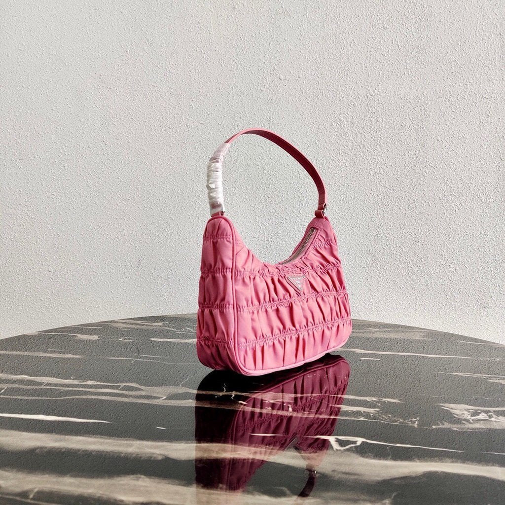 Prada 1NE204 Prada Nylon and Saffiano Leather Mini Bag in Pink - luxibagsmall