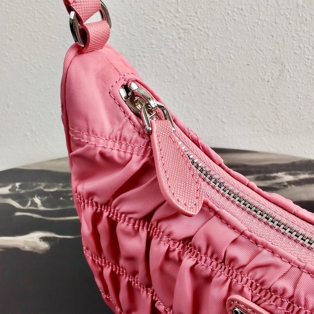 Prada 1NE204 Prada Nylon and Saffiano Leather Mini Bag in Pink - luxibagsmall