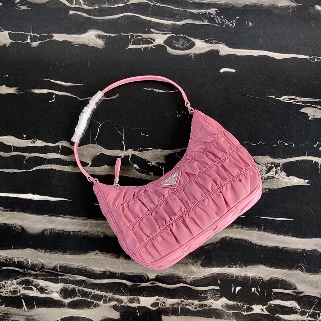 Prada 1NE204 Prada Nylon and Saffiano Leather Mini Bag in Pink - luxibagsmall