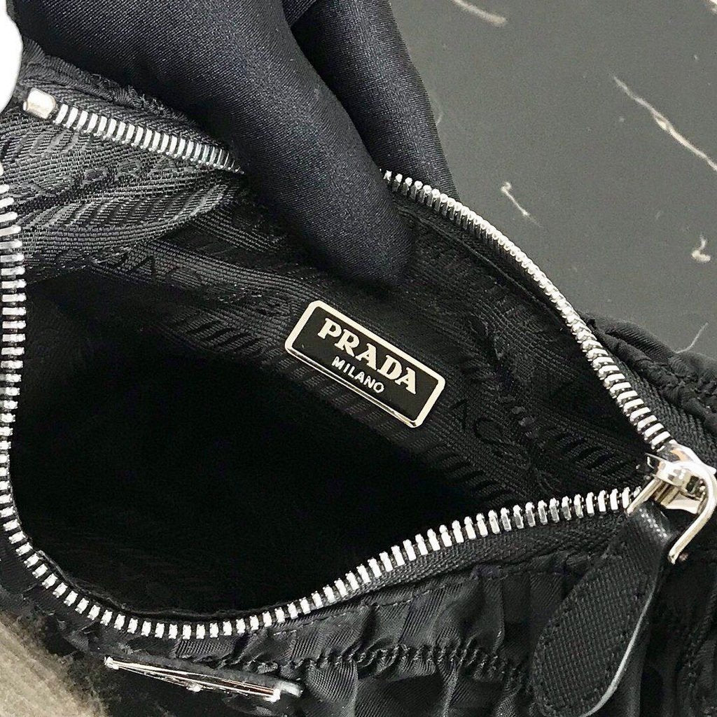 Prada 1NE204 Prada Nylon and Saffiano Leather Mini Bag in Black - luxibagsmall